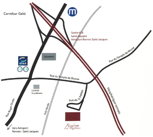 Plan d'accès de La Rablais